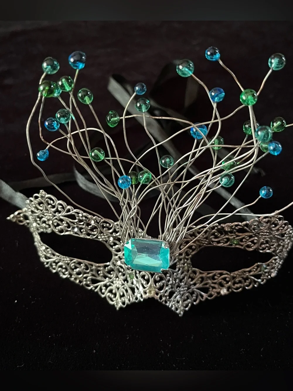 Silver Filigree Masquerade Mask